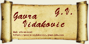 Gavra Vidaković vizit kartica